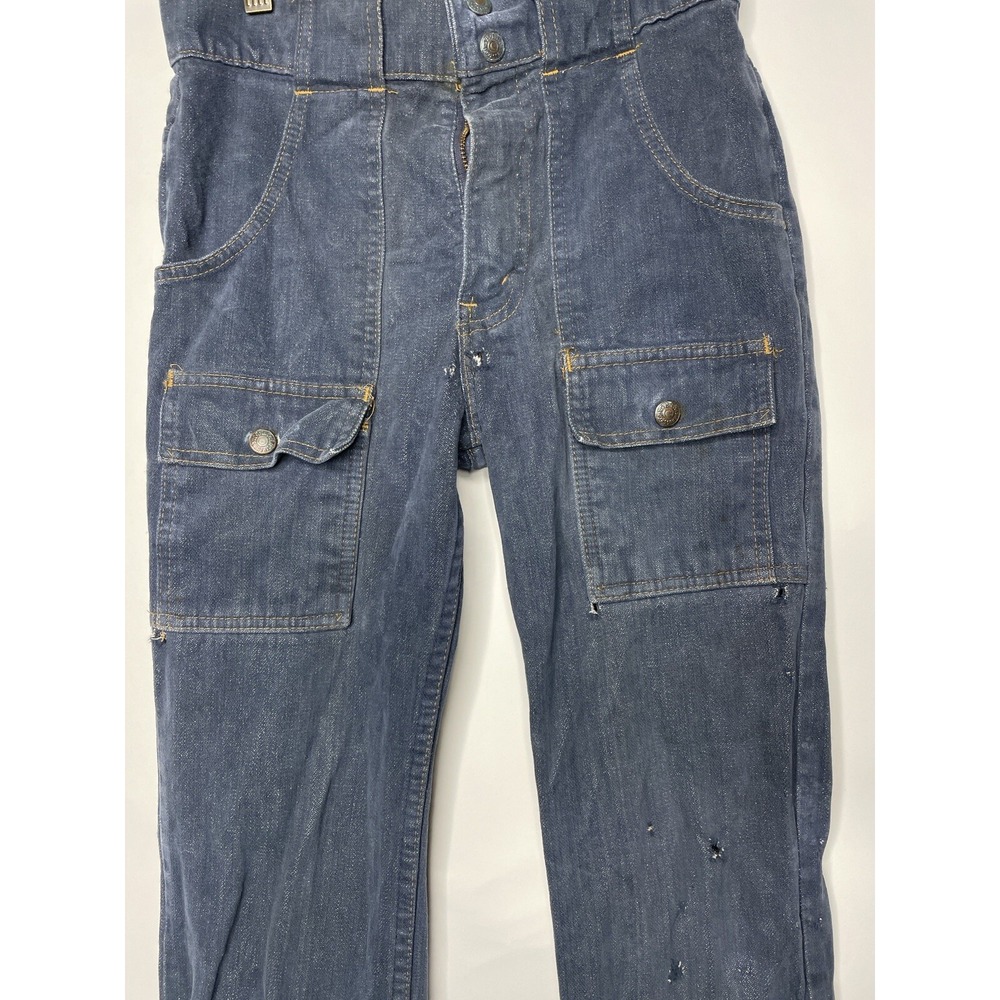 Levis Denim Jeans Vintage 1970's Safari Bush Pocket Bellbottom‎ Orange Tab Sz 28